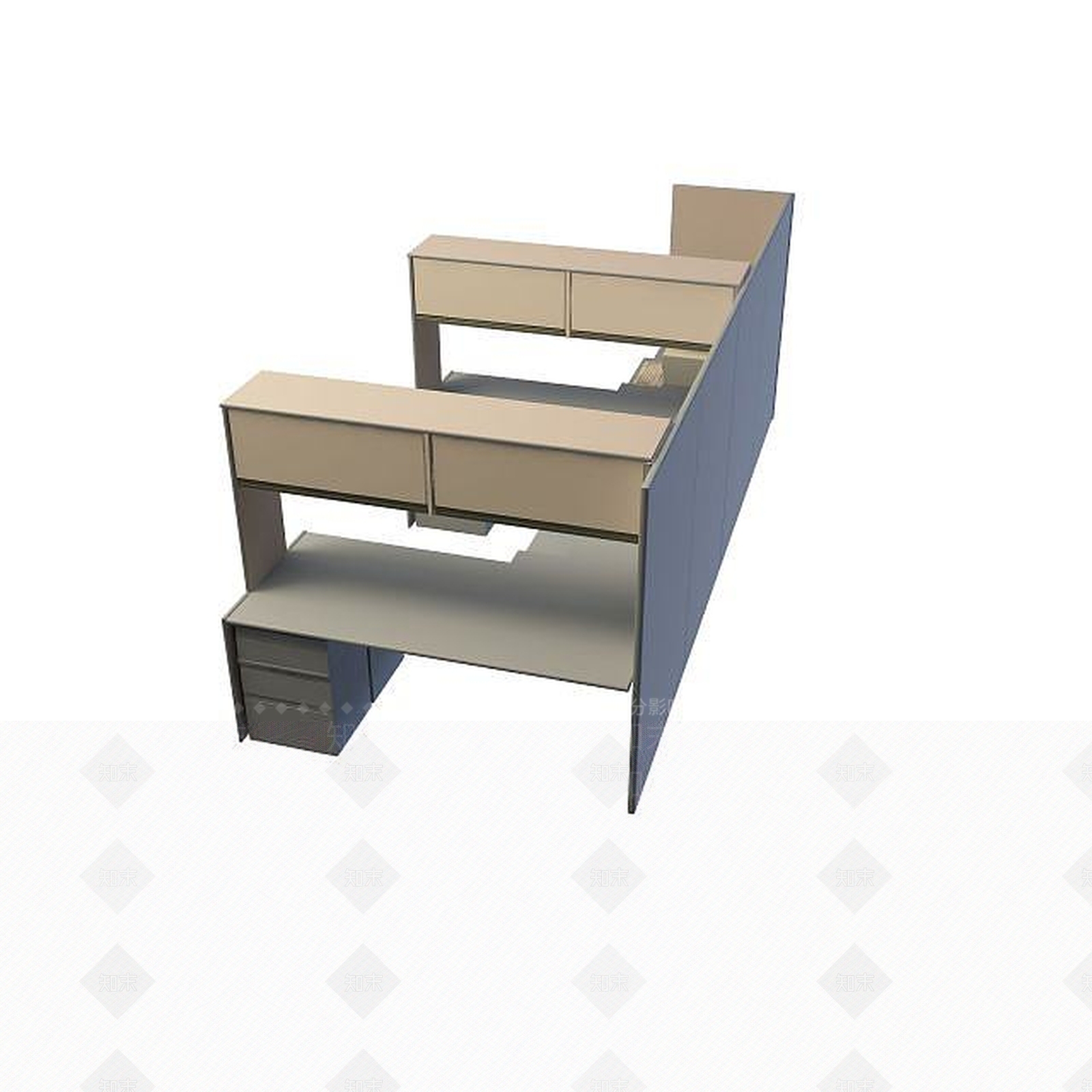 现代书桌3D模型下载【ID:1199366741】