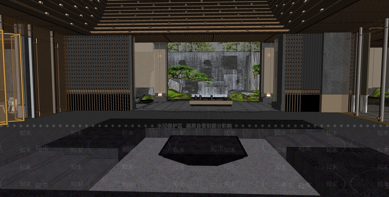 简约禅意别墅庭院SU模型下载【ID:1191660719】