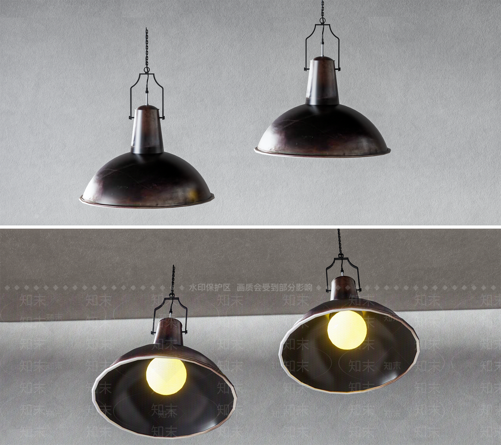 禅意工业小吊灯3D模型下载【ID:1191660725】