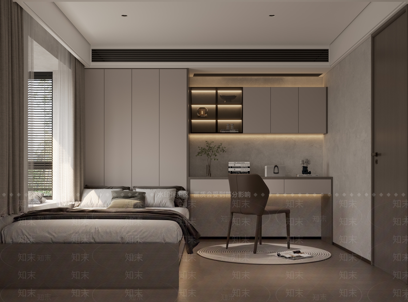 现代意式榻榻米卧室3D模型下载【ID:1191665532】