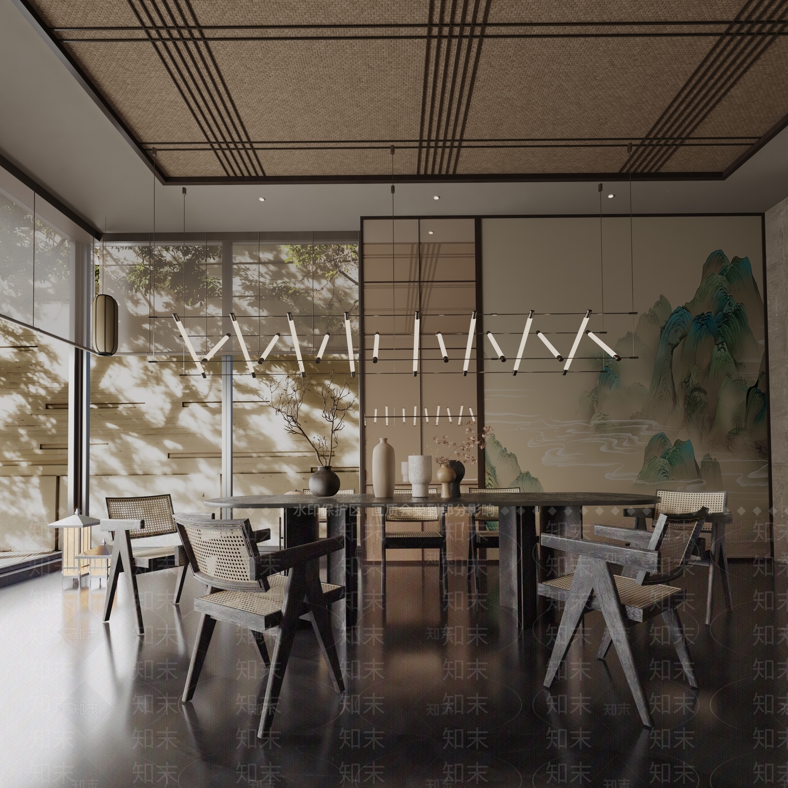 现代餐桌3D模型下载【ID:1191666006】