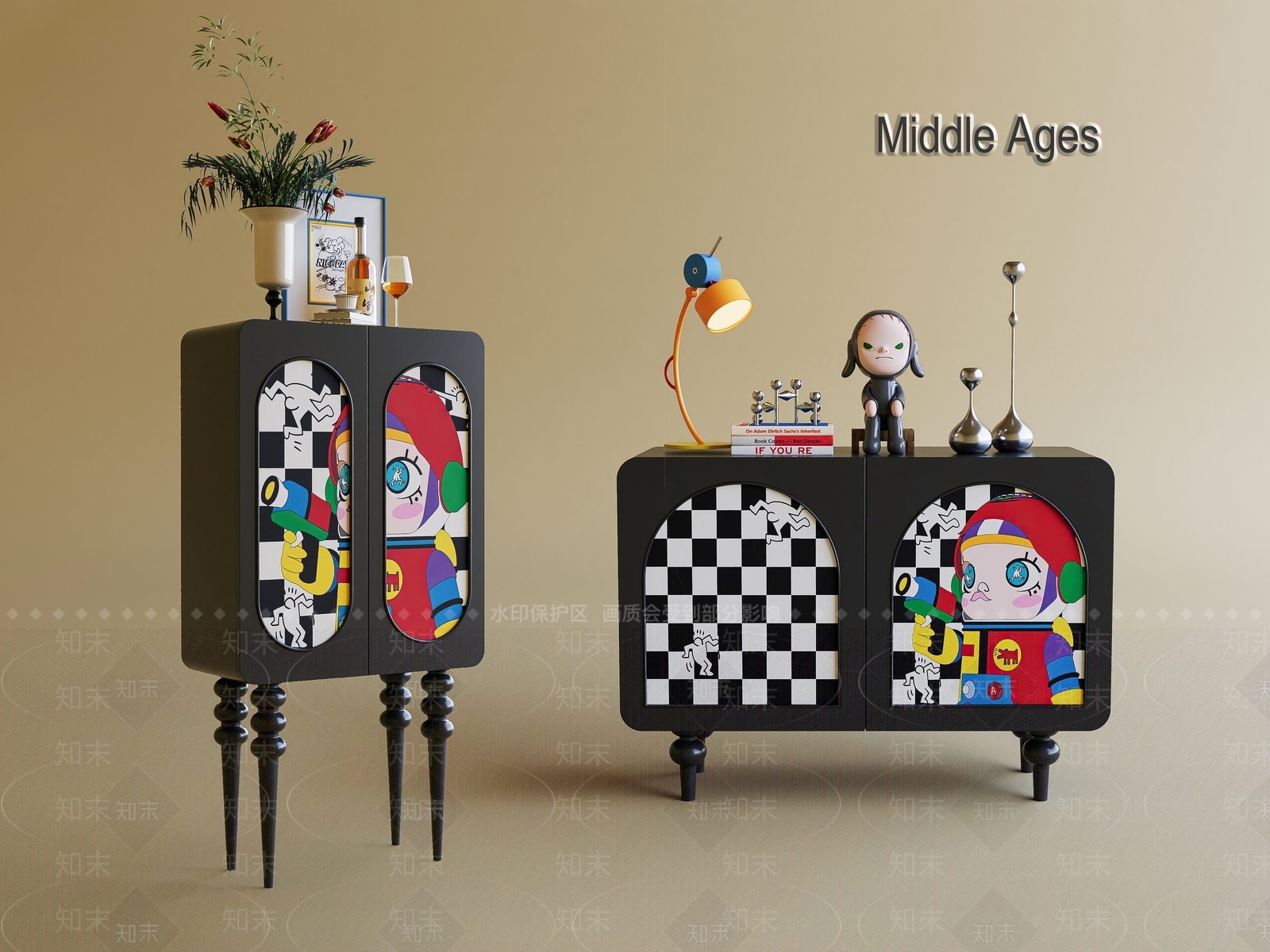 现代北欧玄关柜3D模型下载【ID:1191667087】