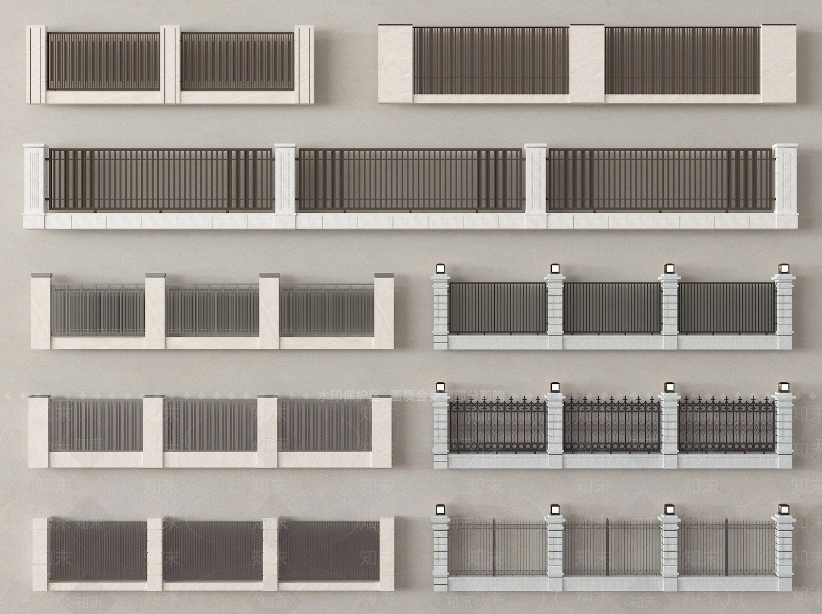现代围墙3D模型下载【ID:1191667164】