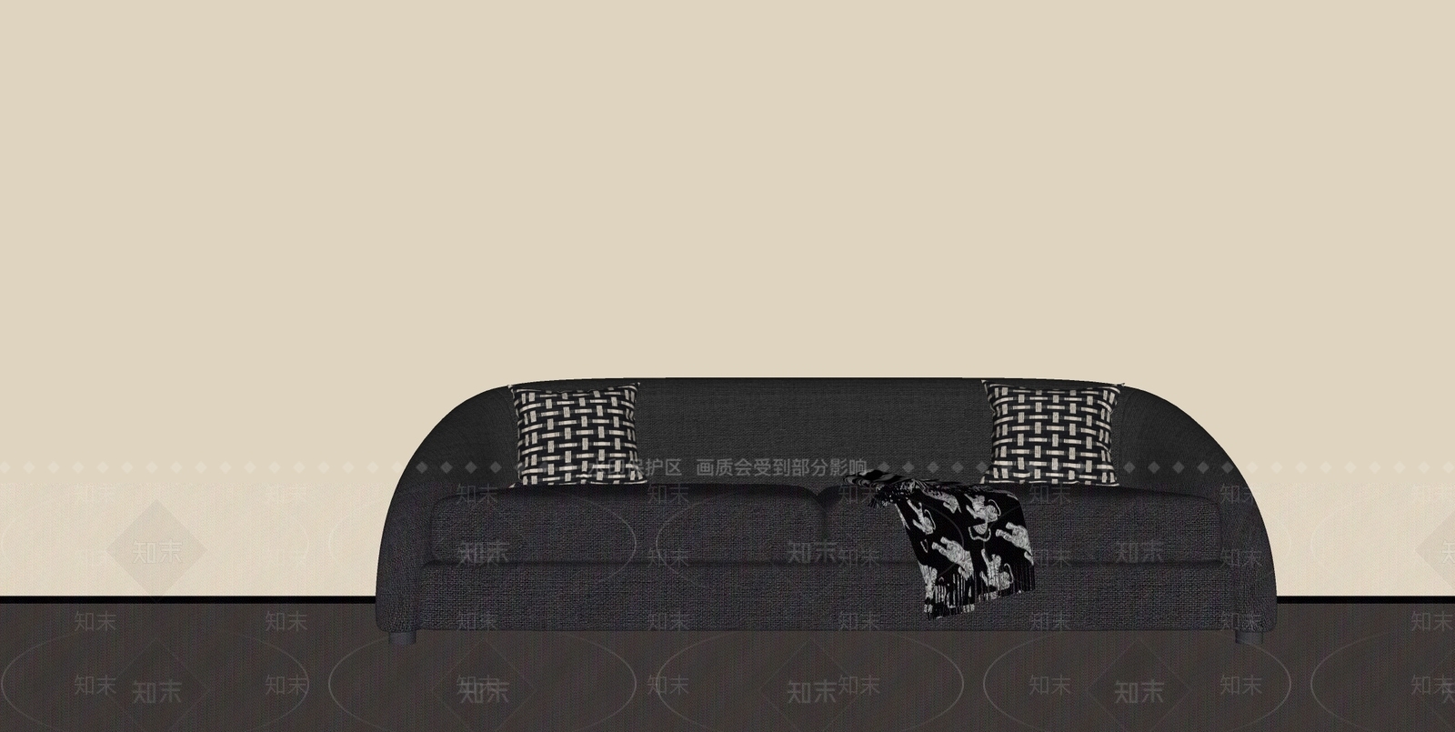 中古侘寂多人沙发SU模型下载【ID:1191668118】