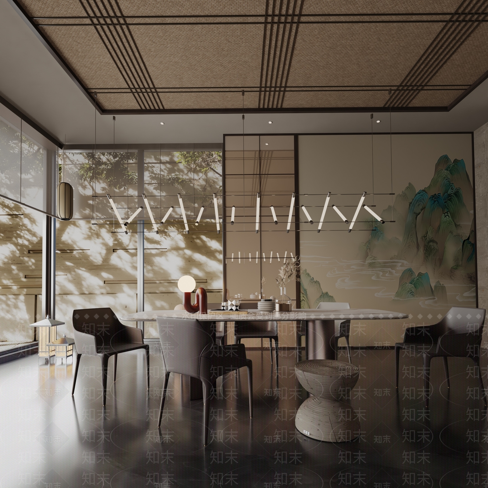 现代餐桌3D模型下载【ID:1191669703】