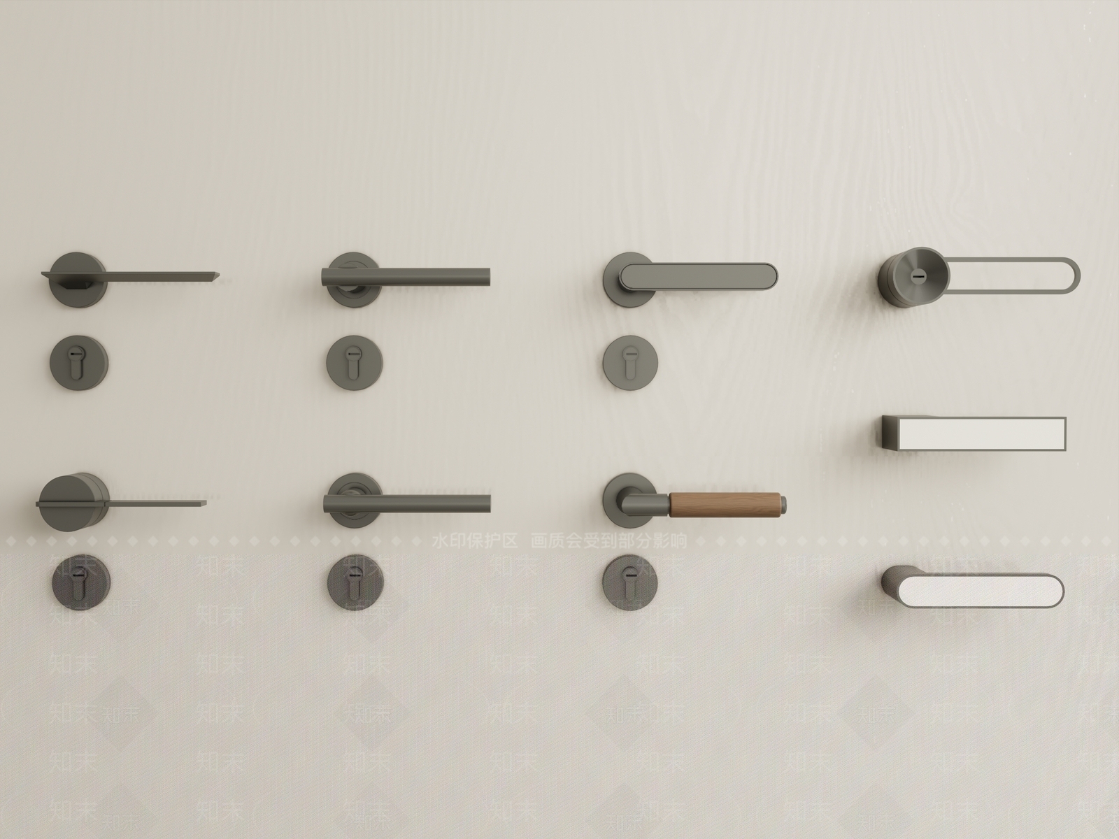 现代法式门把手SU模型下载【ID:1191671601】