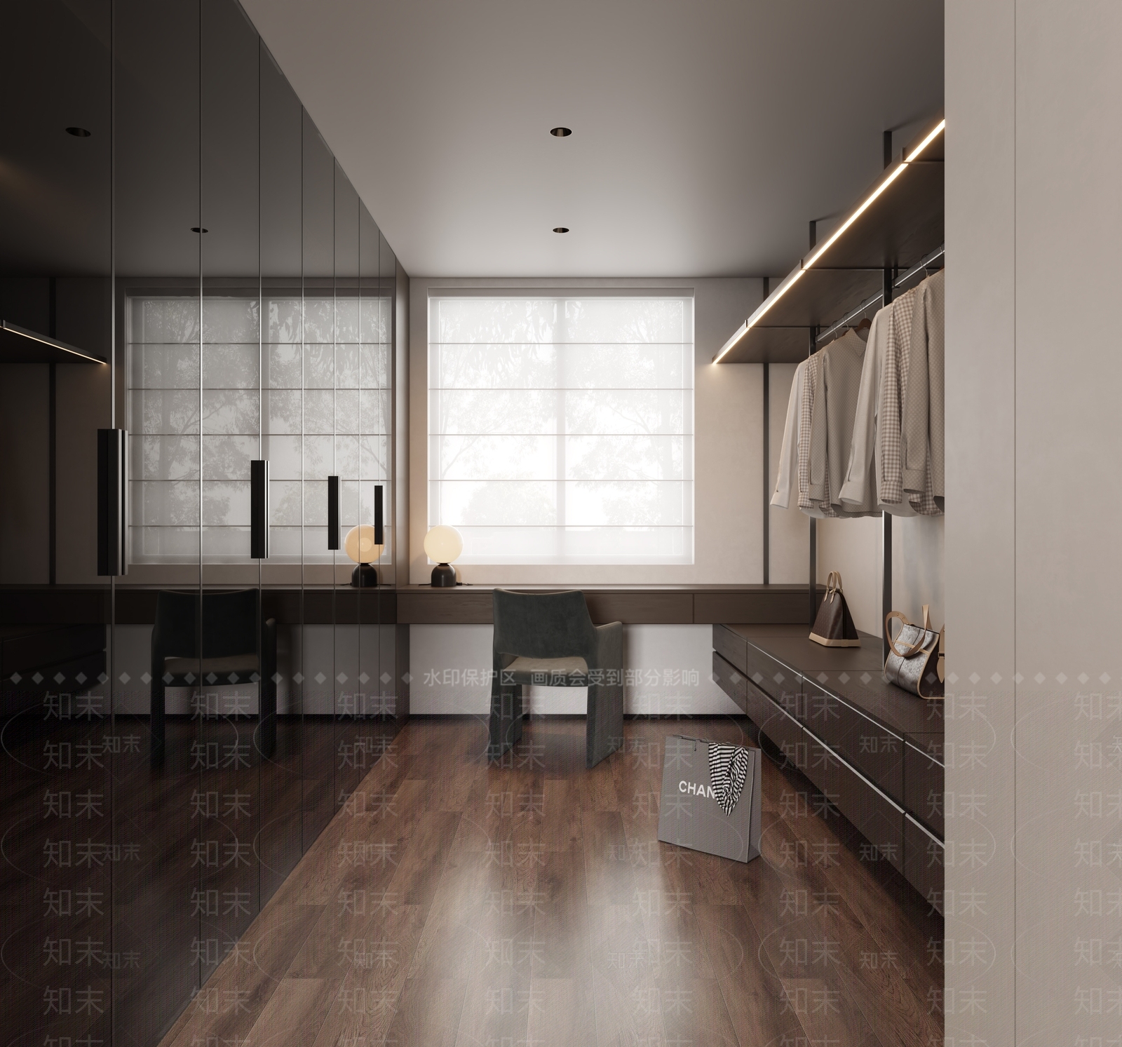 意式轻奢衣帽间3D模型下载【ID:1191674521】