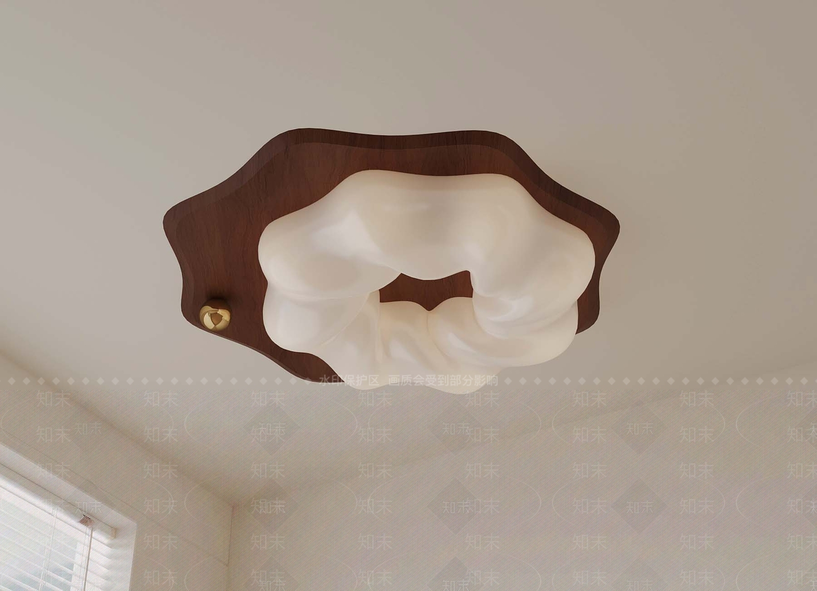 现代奶油吸顶灯3D模型下载【ID:1191682591】