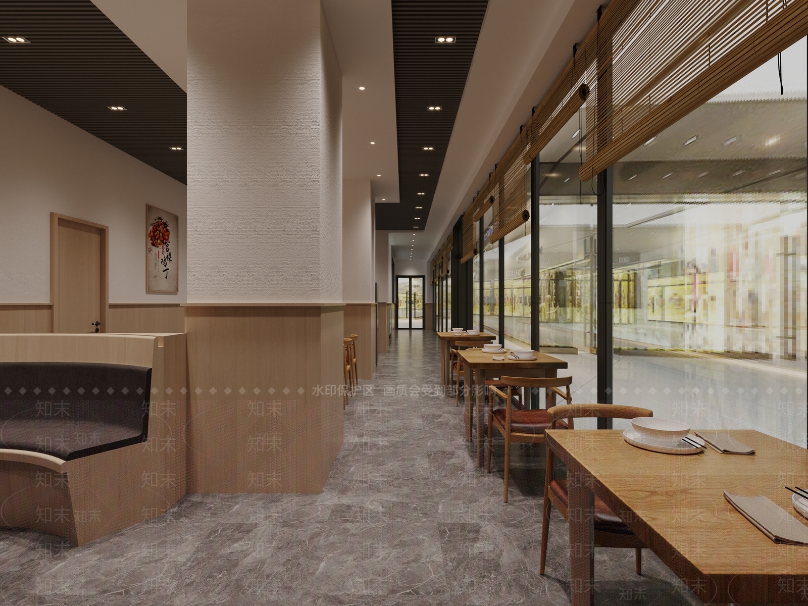 现代新中式自助餐厅3D模型下载【ID:1191683716】