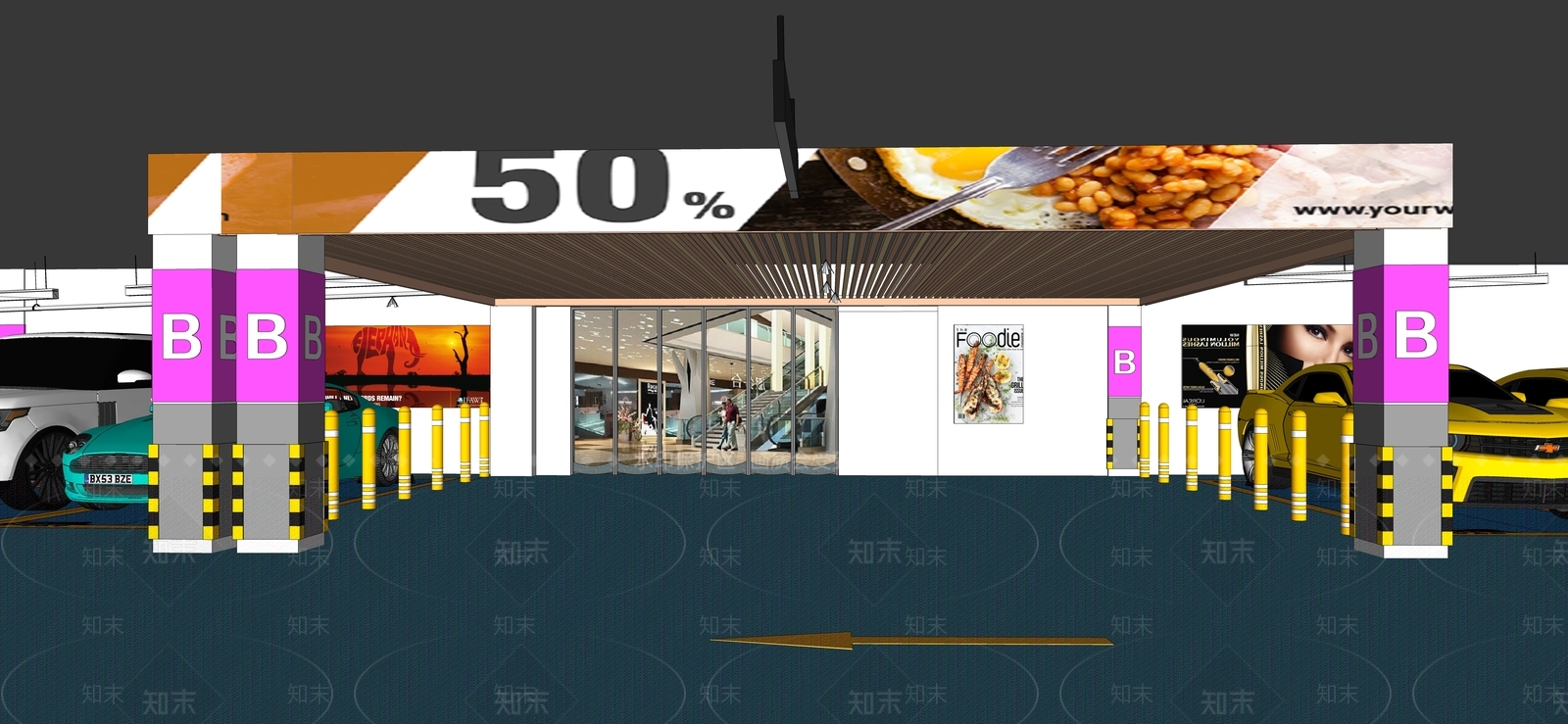 现代商场SU模型下载【ID:1191684981】