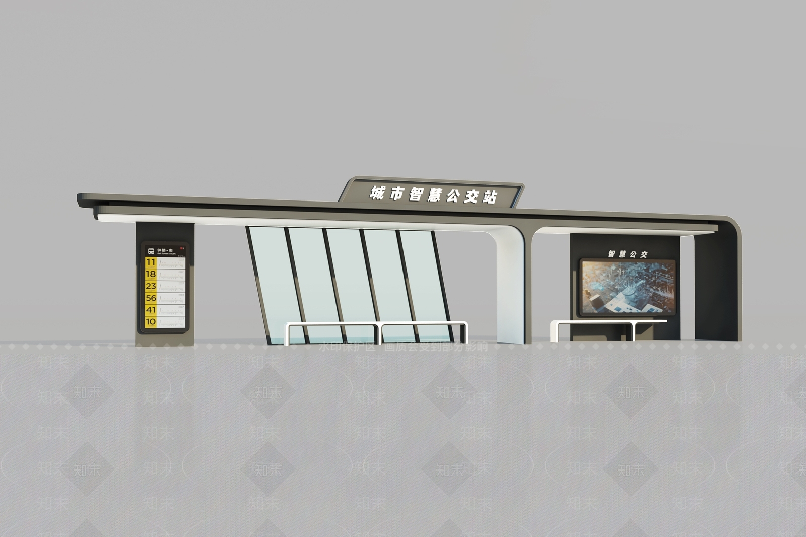 现代车站外观3D模型下载【ID:1191685570】