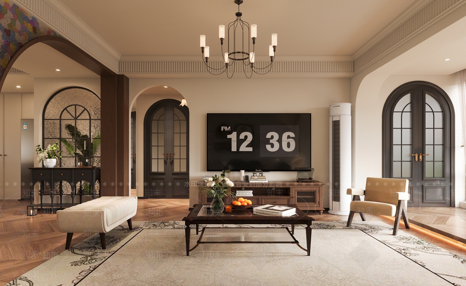 美式复古客餐厅3D模型下载【ID:1191687274】