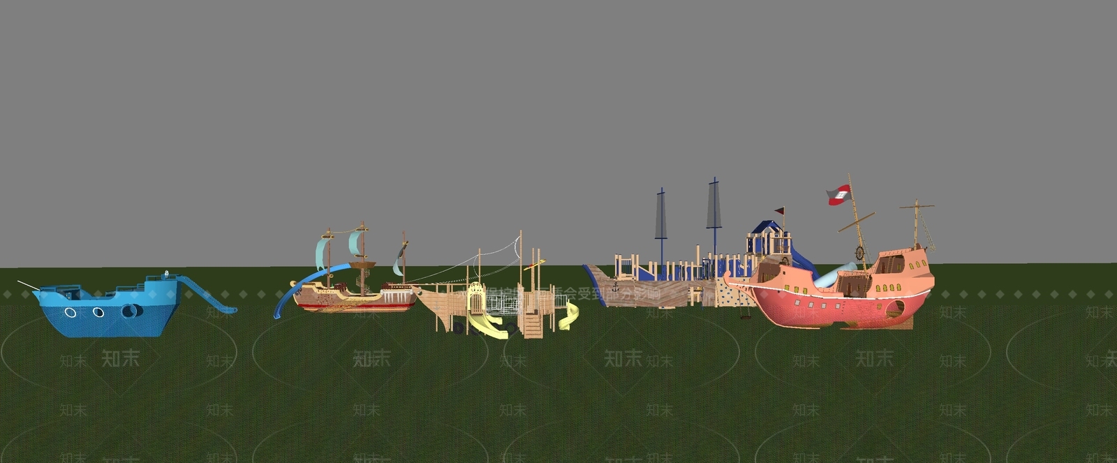 现代儿童游乐区SU模型下载【ID:1191687524】