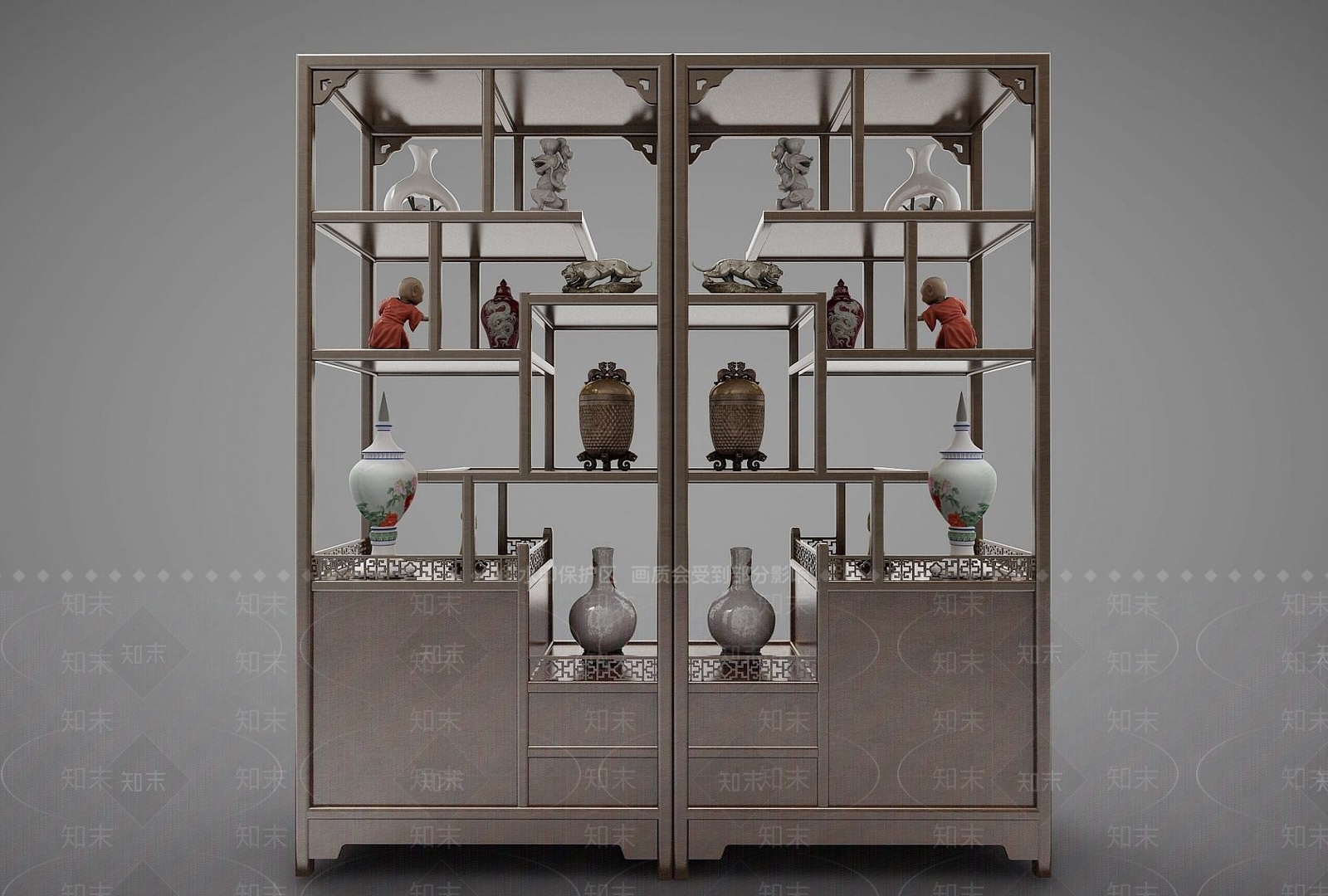 中式古董架3D模型下载【ID:1191687802】