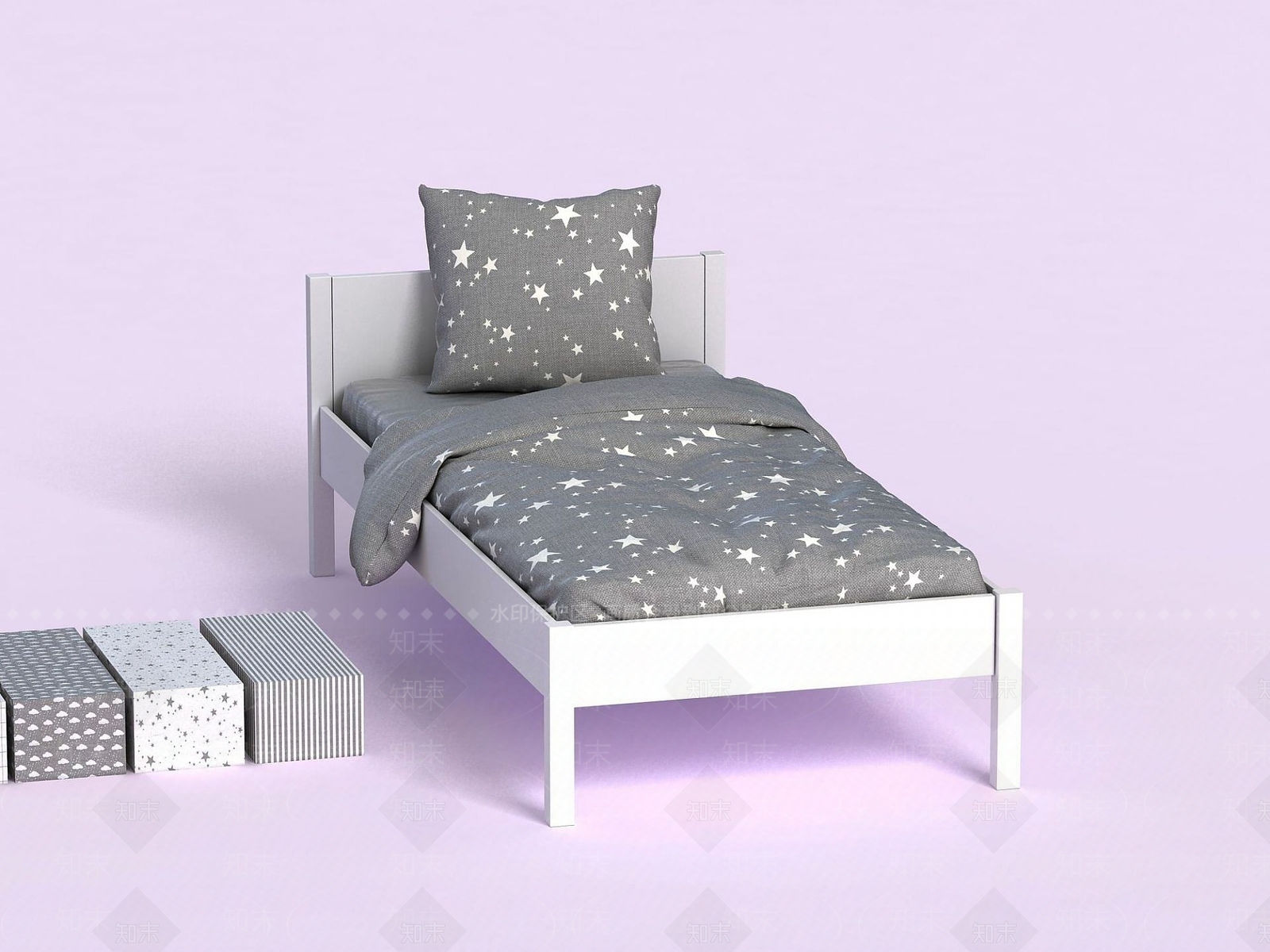 现代儿童房家具床3D模型下载【ID:1191688181】