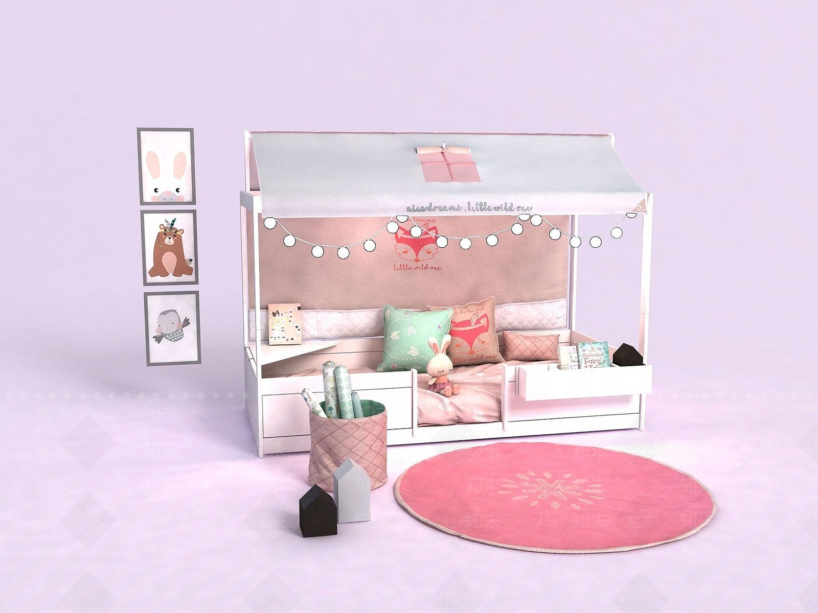 现代儿童房家具3D模型下载【ID:1191688293】