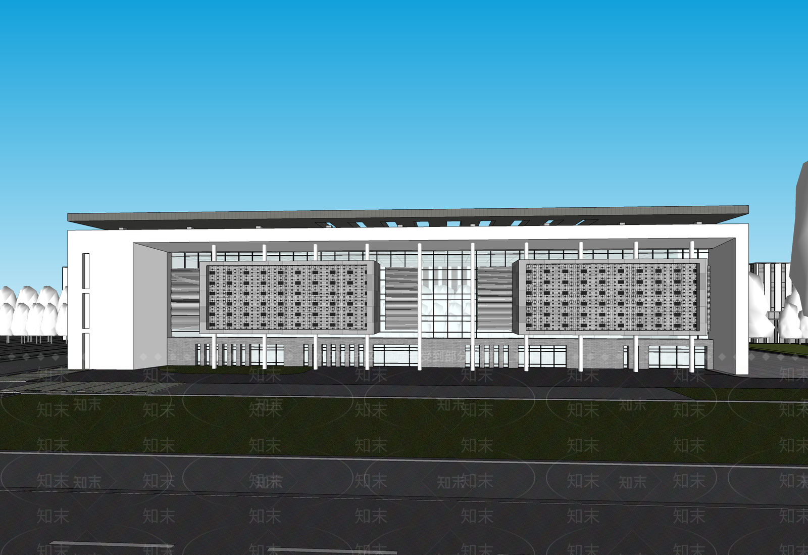 现代办公楼SU模型下载【ID:1191691064】