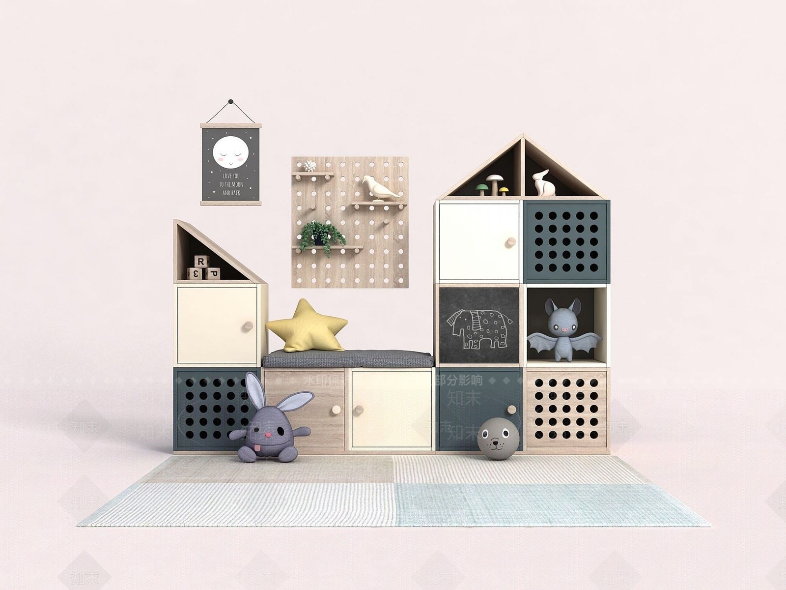 现代儿童房家具3D模型下载【ID:1191691646】