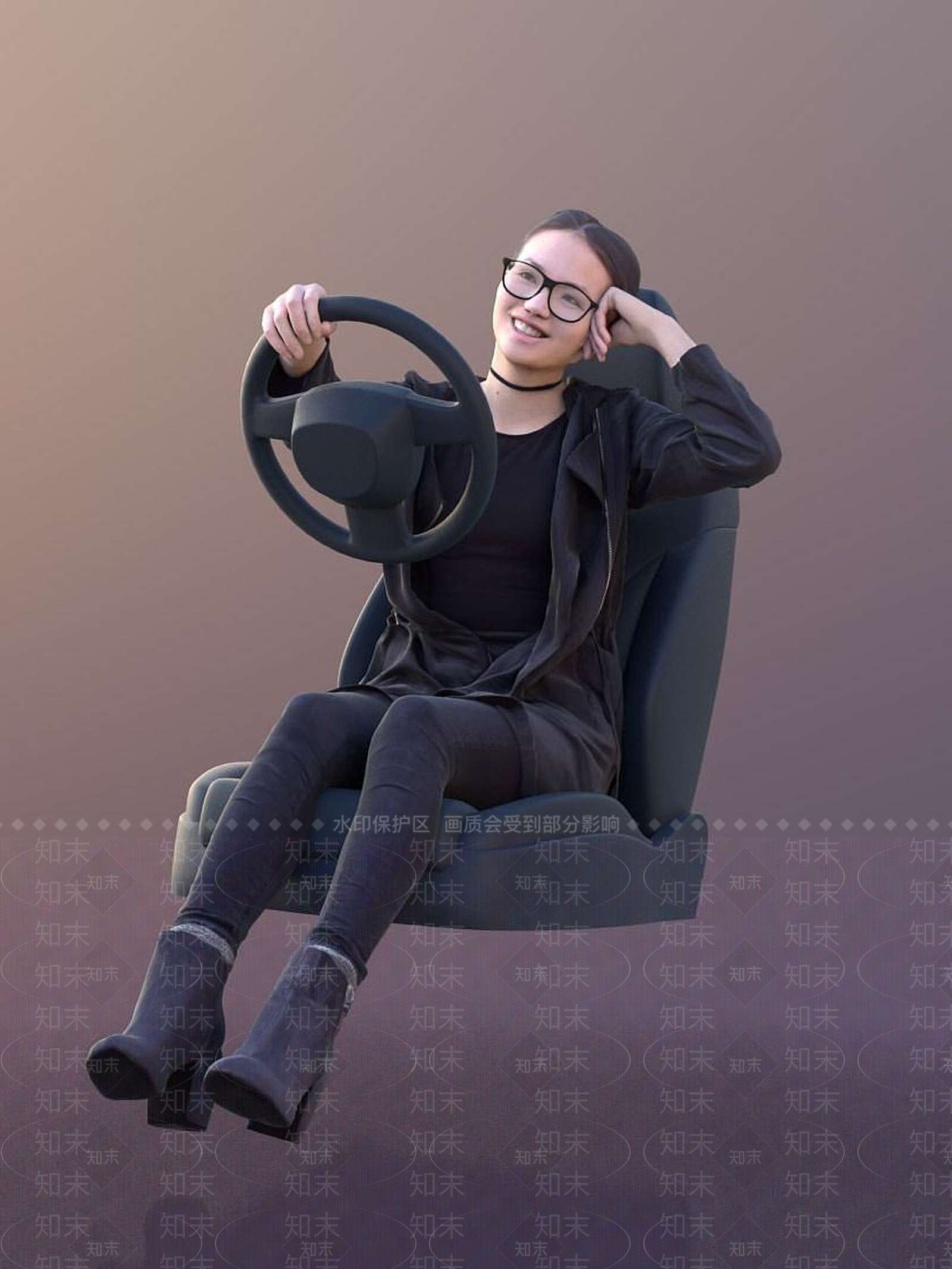 现代开车人物3D模型下载【ID:1191692075】