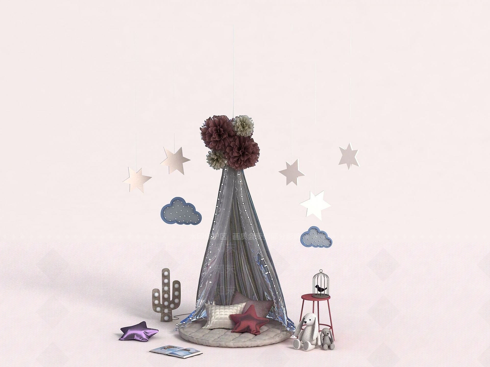 现代儿童房家具3D模型下载【ID:1191693173】