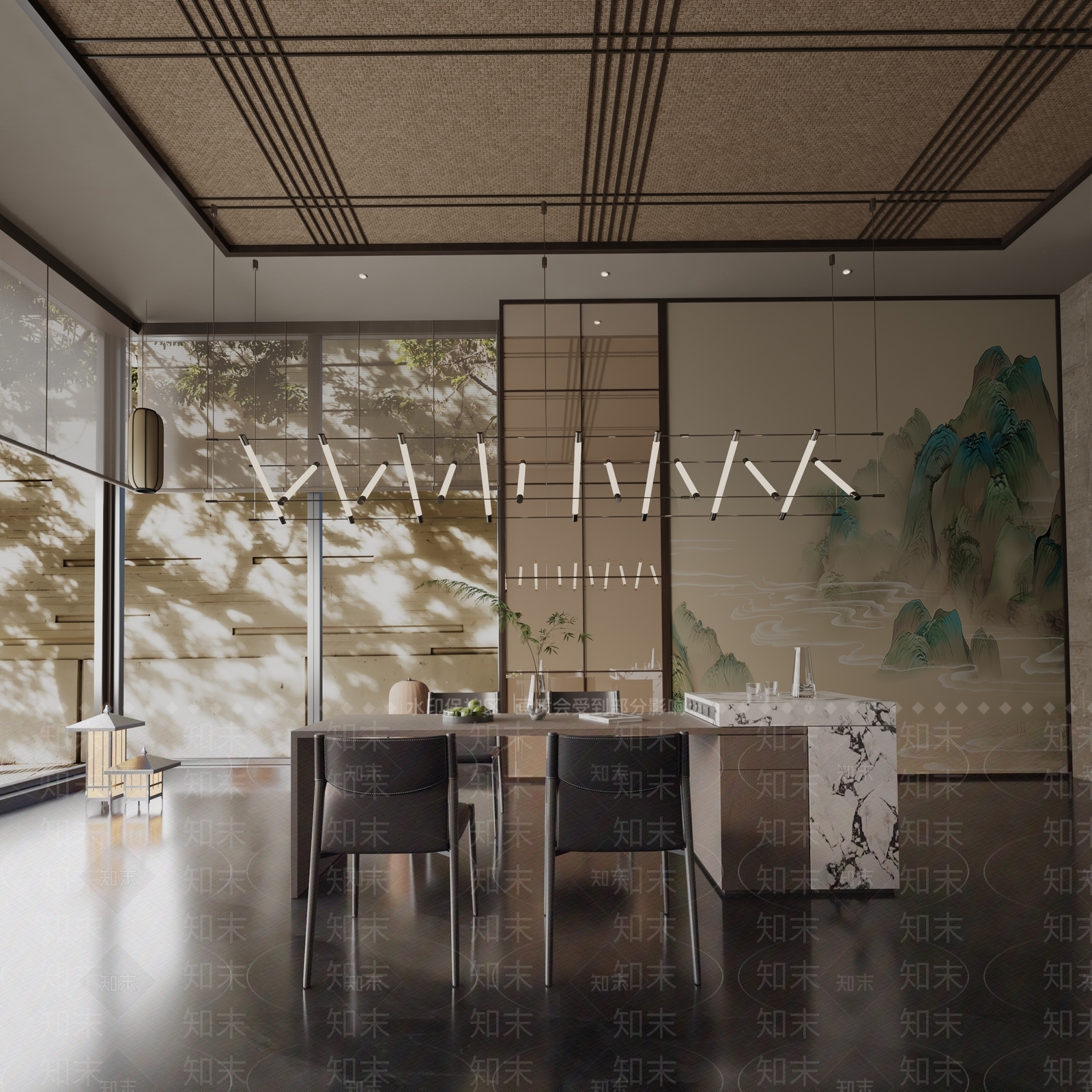 现代餐桌3D模型下载【ID:1191696203】