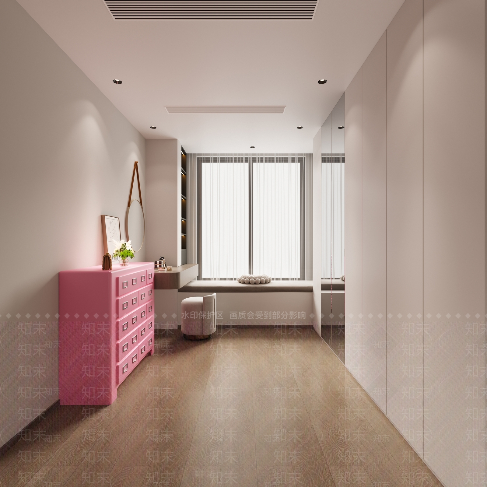 现代极简衣帽间3D模型下载【ID:1191697968】