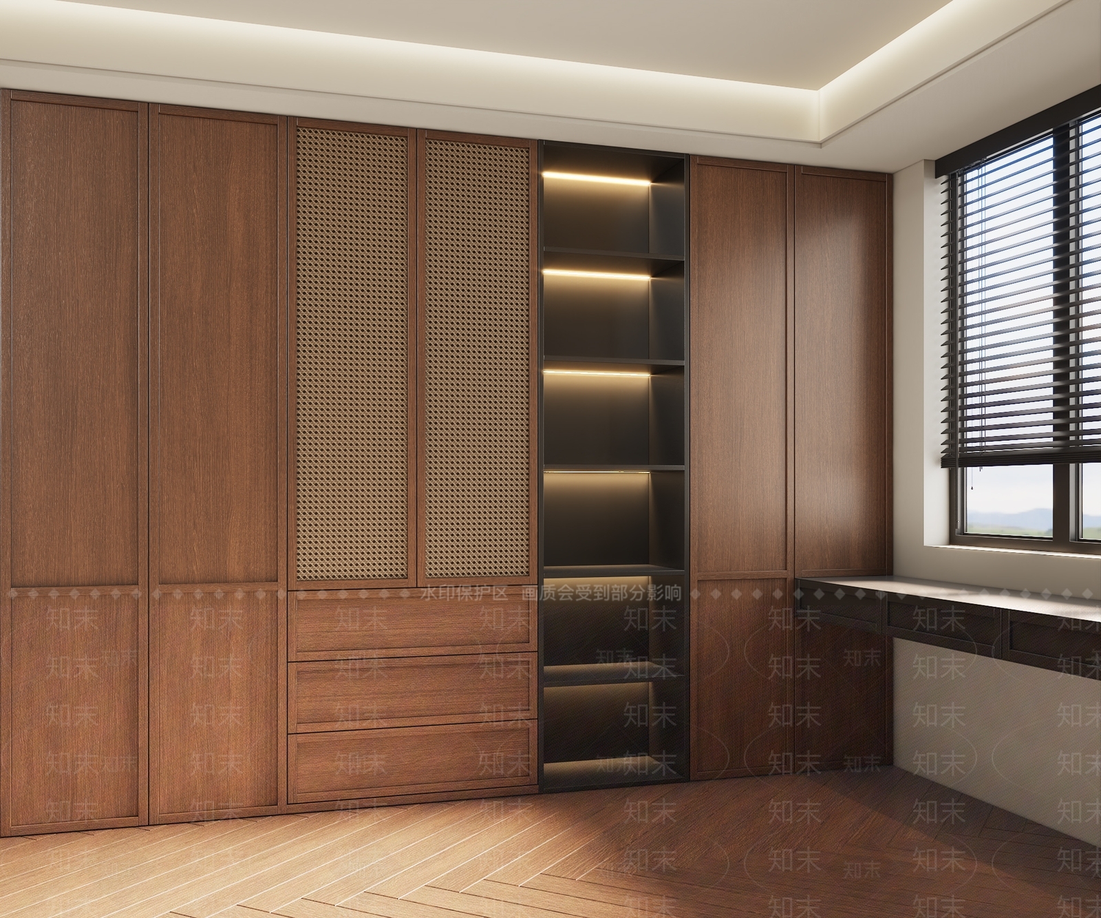 现代中古衣帽间3D模型下载【ID:1191698110】