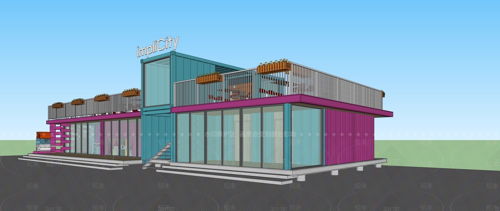 现代工业小公建SU模型下载【ID:1191699160】
