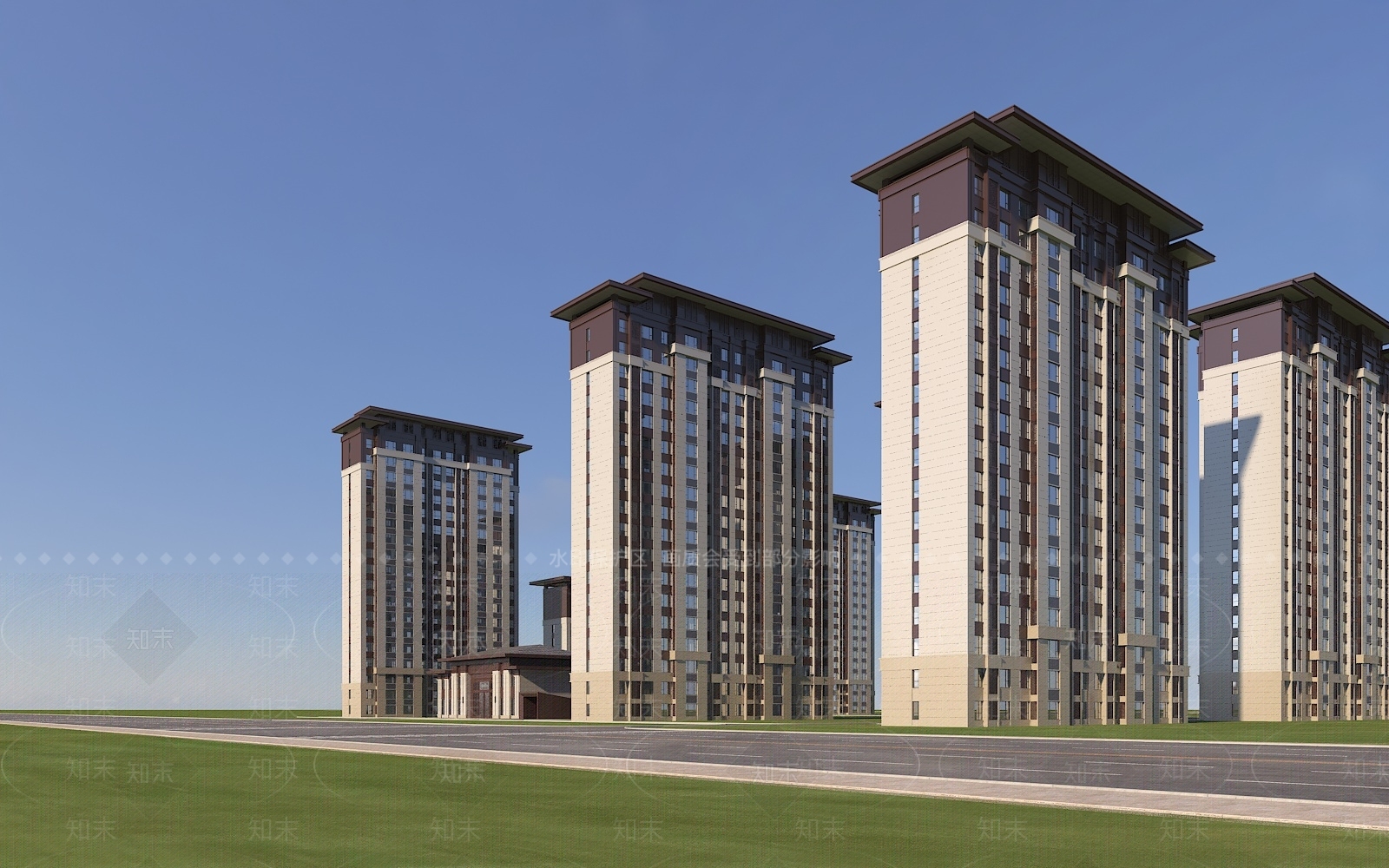 新中式高层住宅3D模型下载【ID:1191699040】