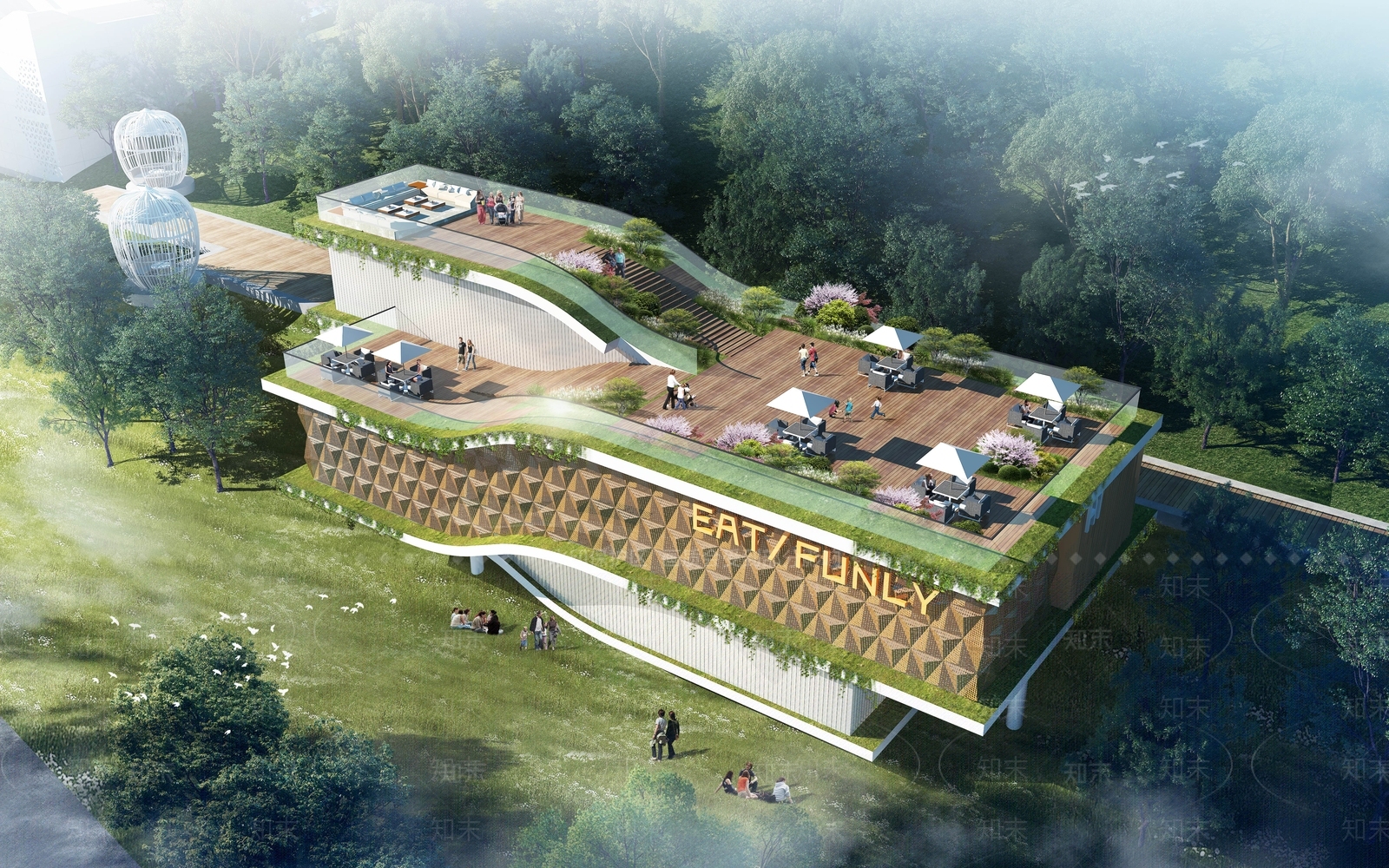 现代简约风格建筑SU模型下载【ID:1191701454】