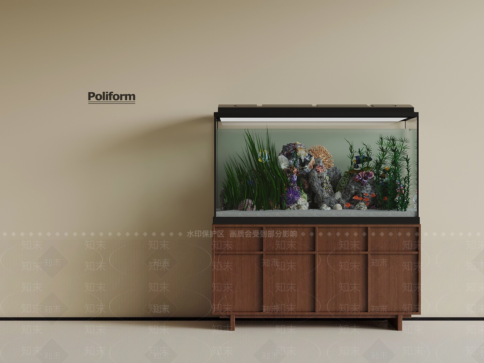 中古鱼缸SU模型下载【ID:1191704680】