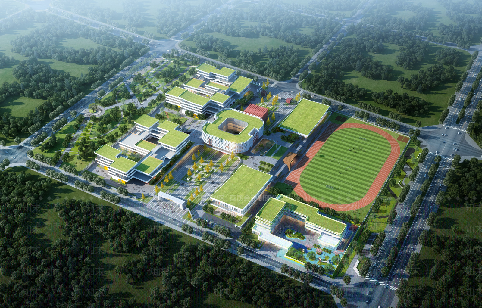 现代学校建筑SU模型下载【ID:1191706312】