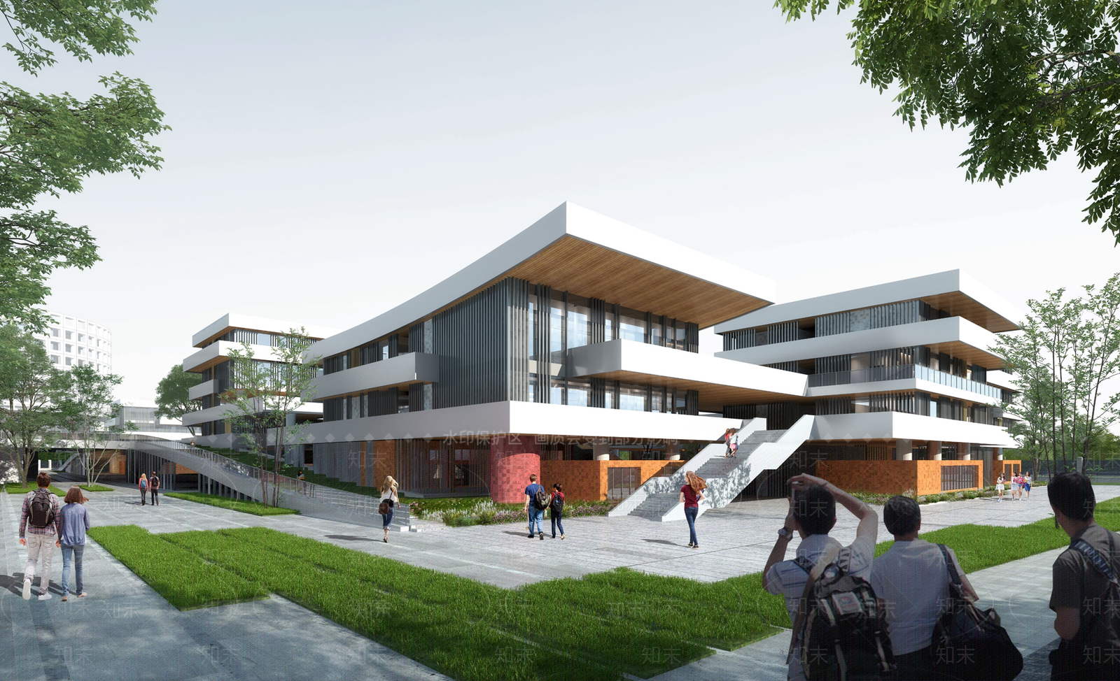 现代学校建筑SU模型下载【ID:1191706312】