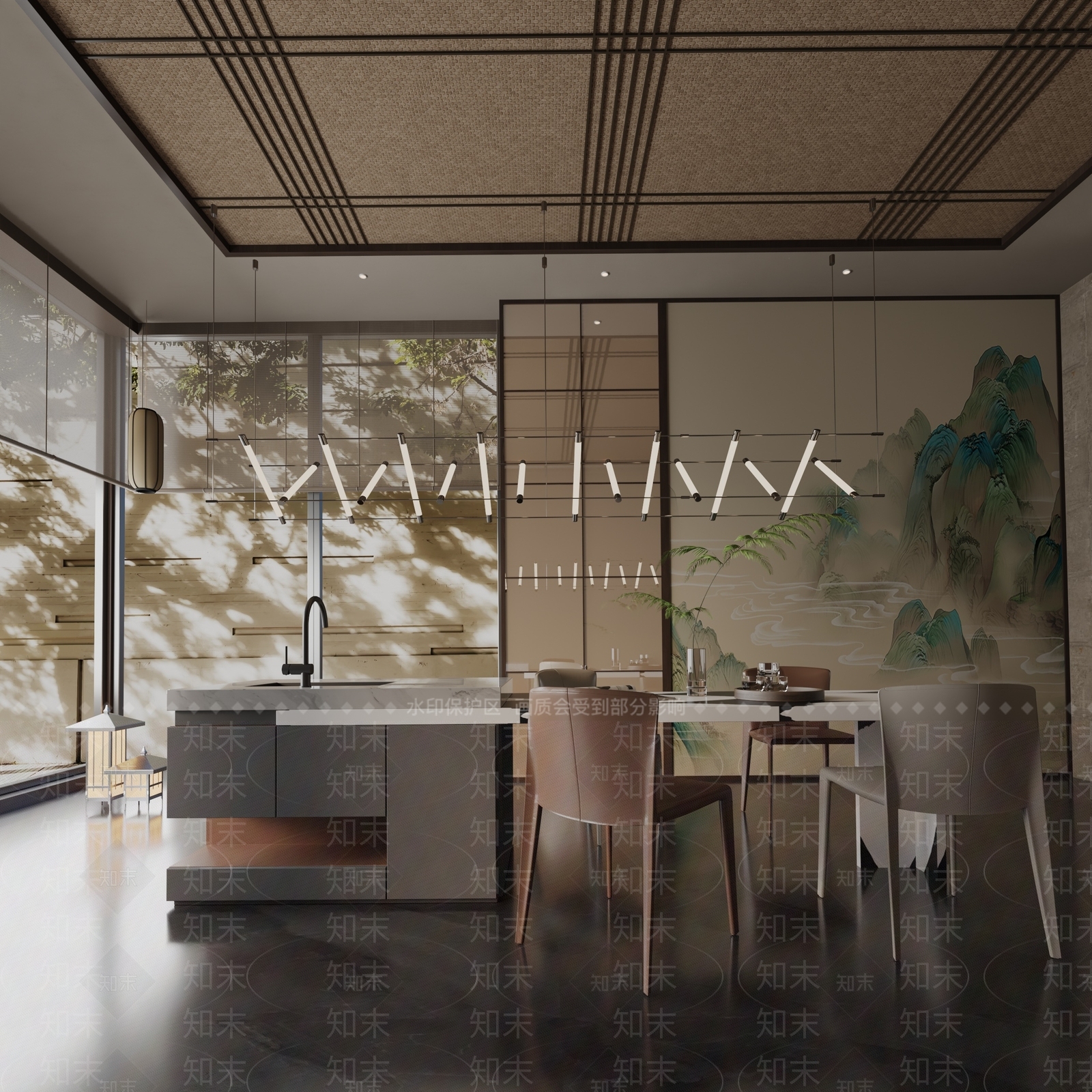 现代餐桌3D模型下载【ID:1191706471】