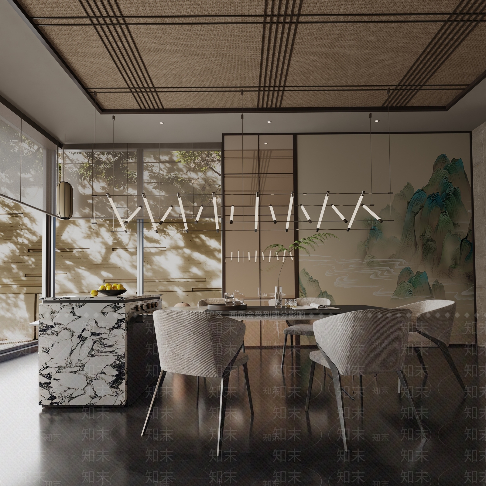 现代餐桌3D模型下载【ID:1191706597】