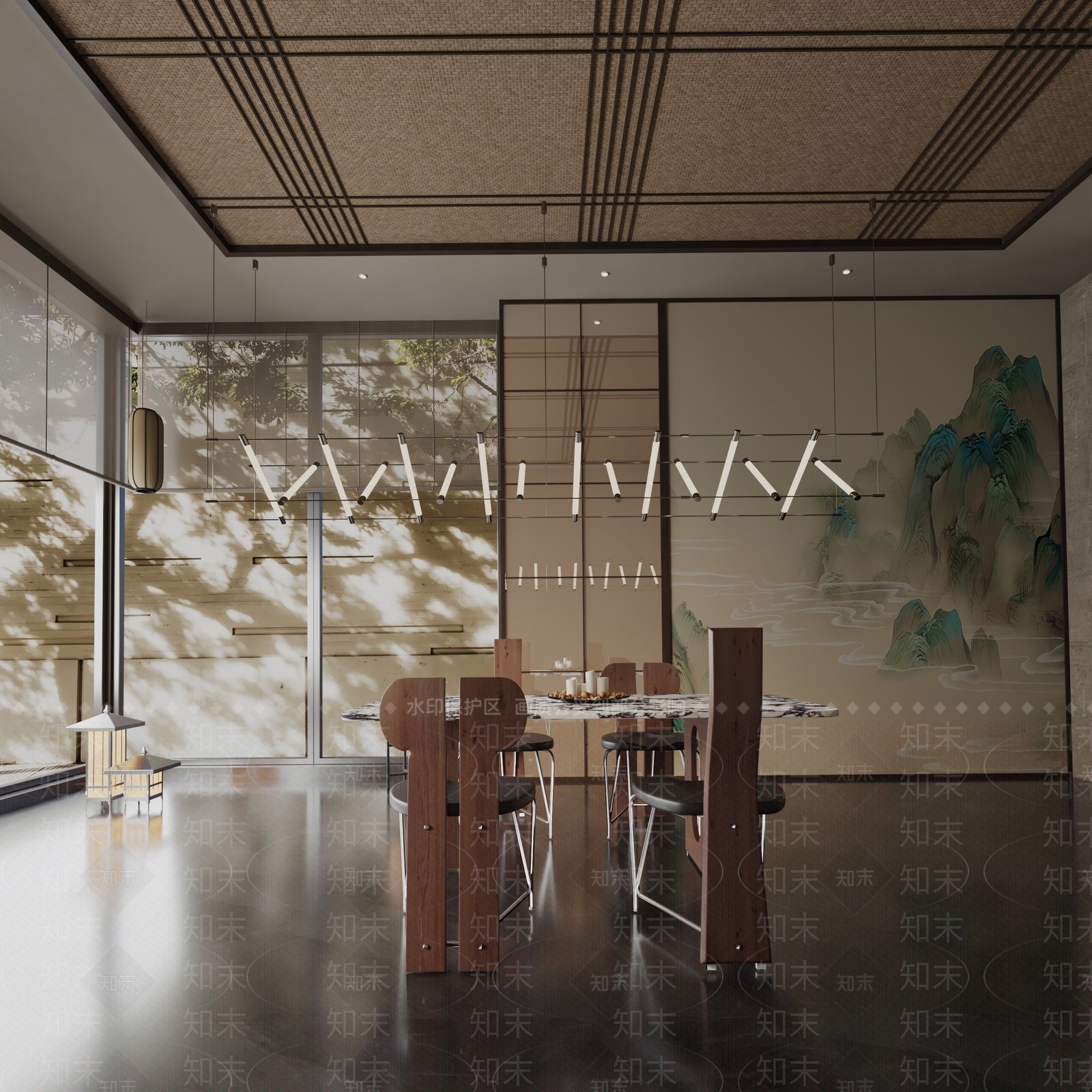 现代餐桌3D模型下载【ID:1191707767】