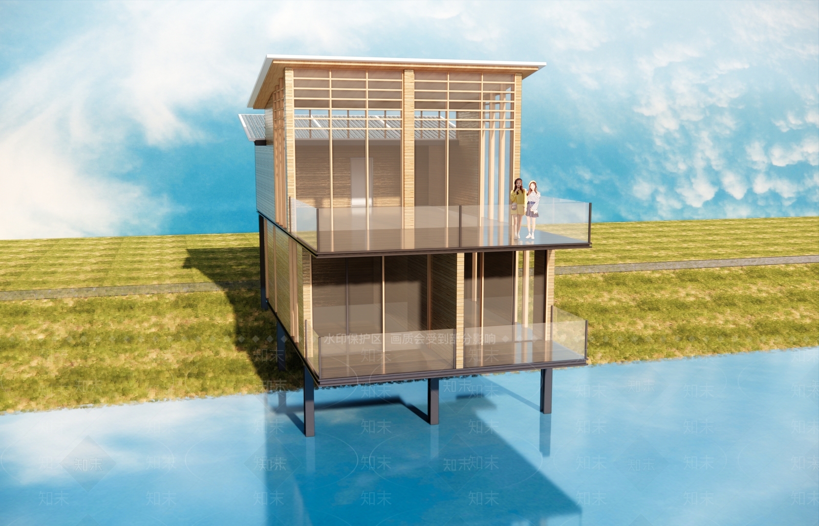 现代新中式木屋3D模型下载【ID:1191716098】