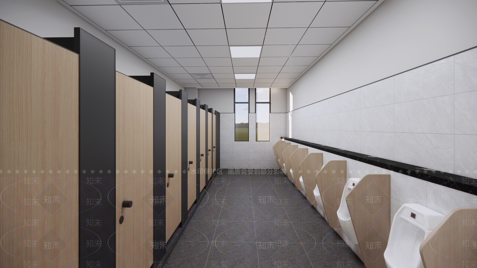 现代简约公共卫生间SU模型下载【ID:1191720380】