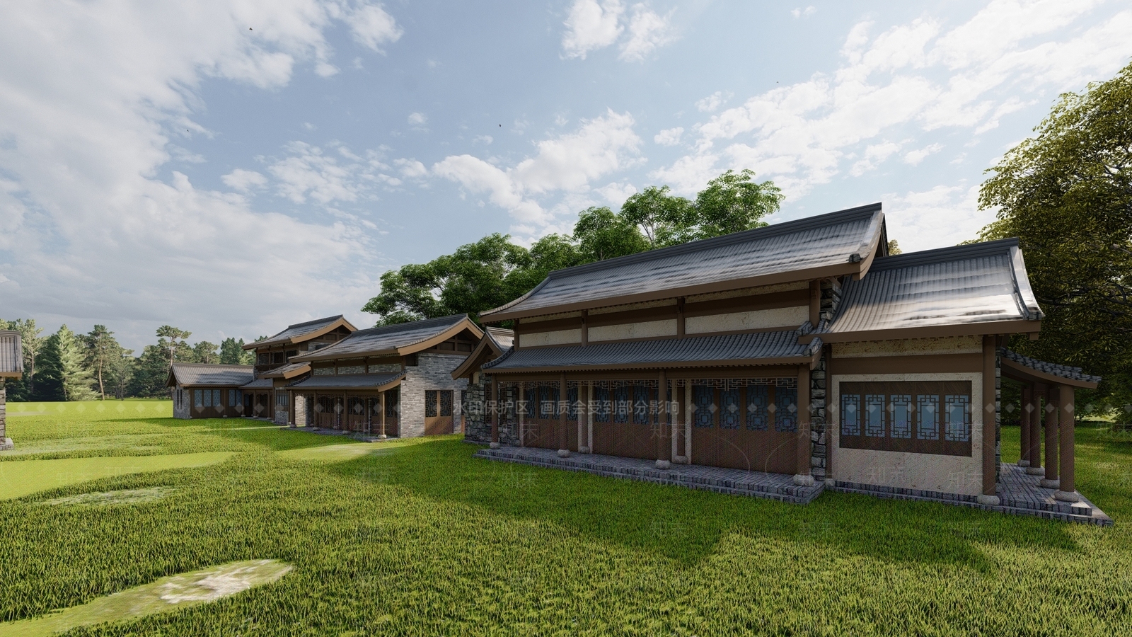 中式古建筑SU模型下载【ID:1191719952】