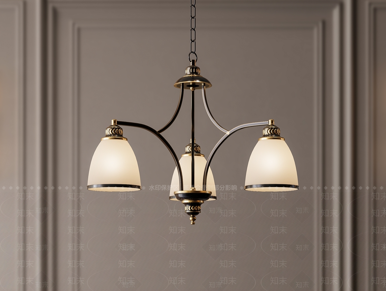 美式复古餐厅吊灯3D模型下载【ID:1191720130】