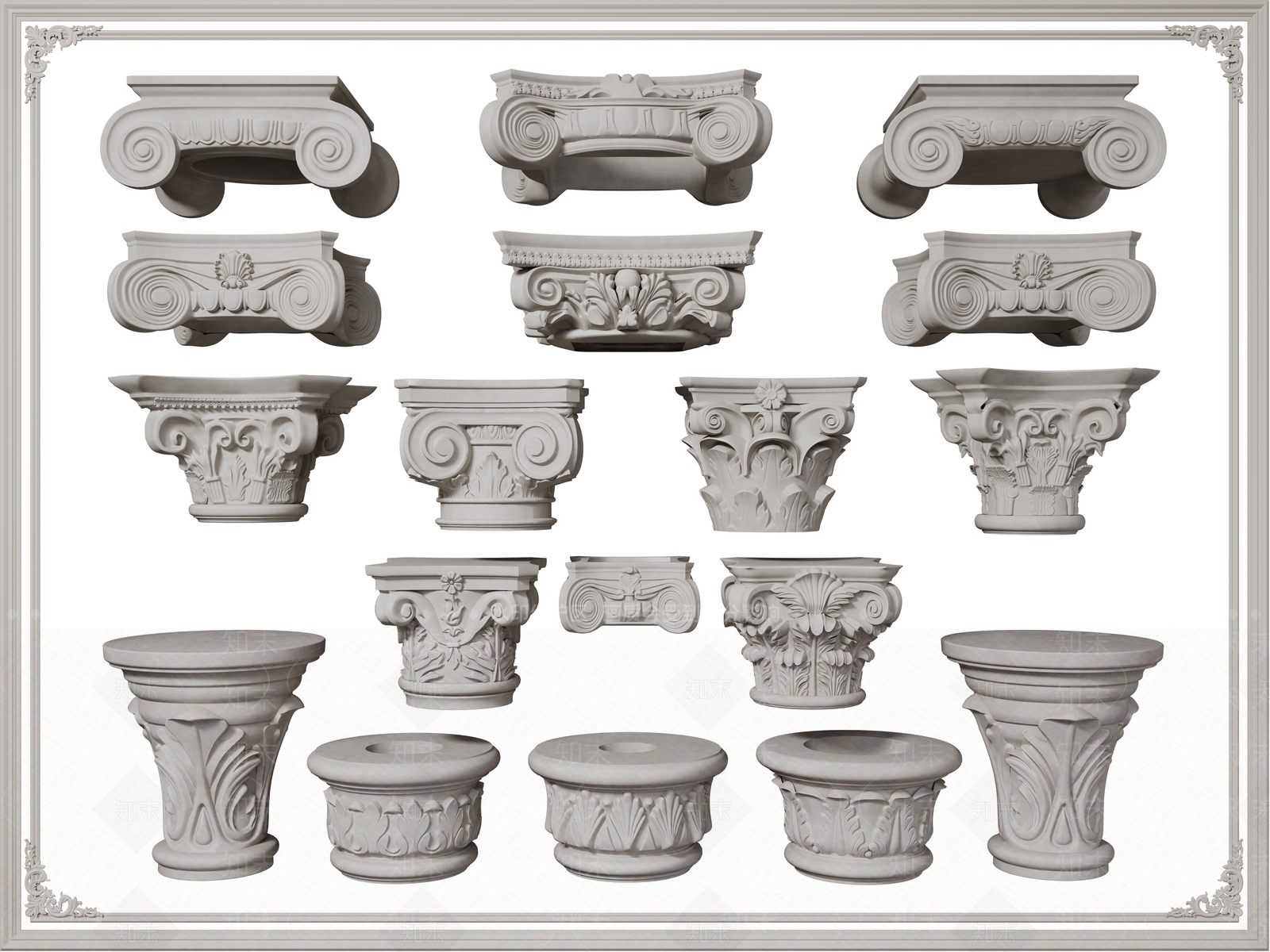 法式欧式柱子SU模型下载【ID:1191723549】