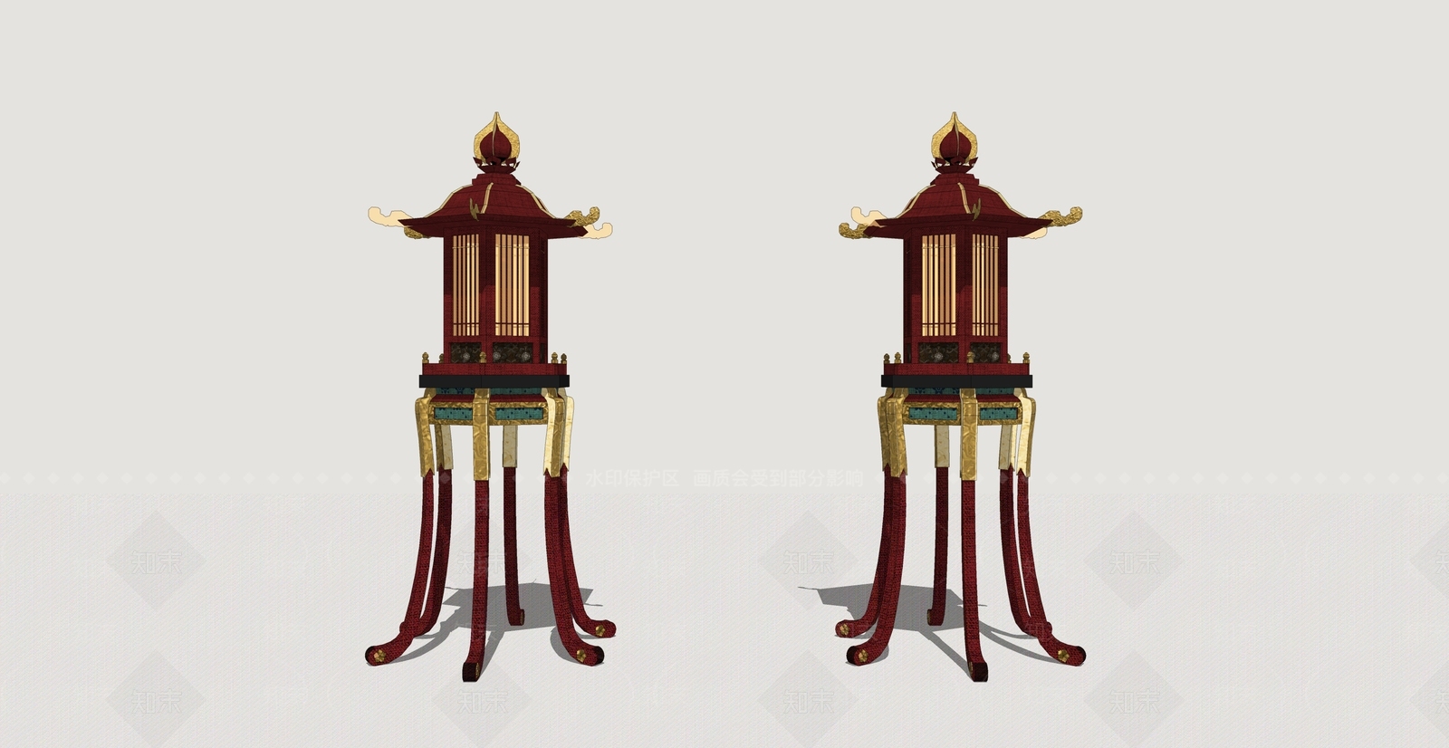 中式景观灯SU模型下载【ID:1191722426】