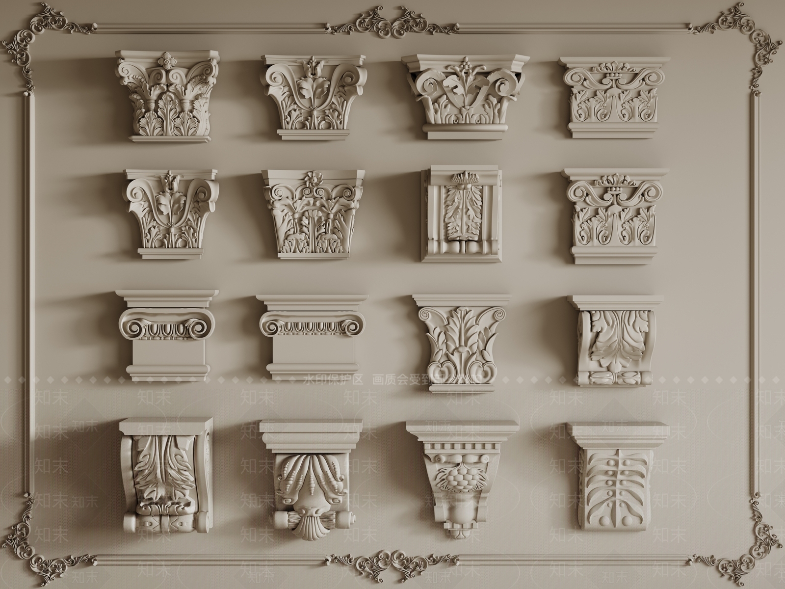 法式欧式柱子SU模型下载【ID:1191723888】