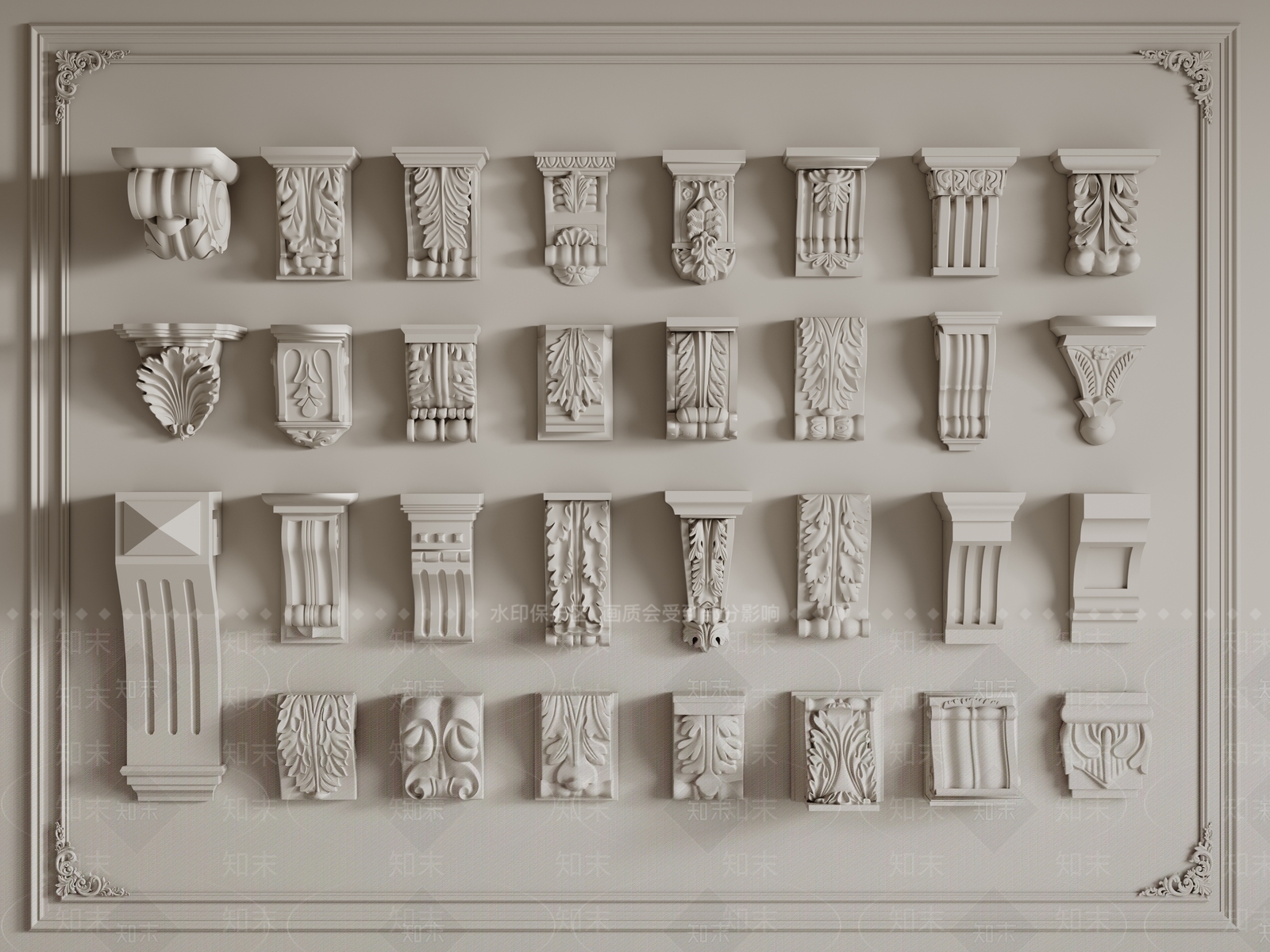 法式欧式柱子SU模型下载【ID:1191724083】