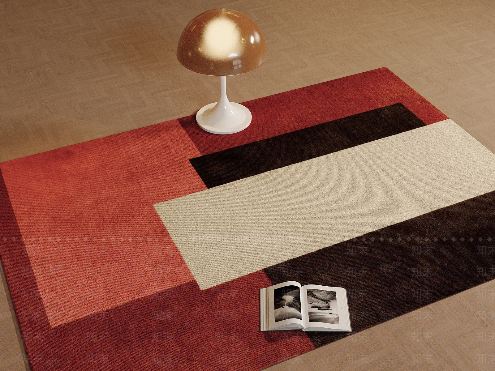 复古简约地毯3D模型下载【ID:1191725948】