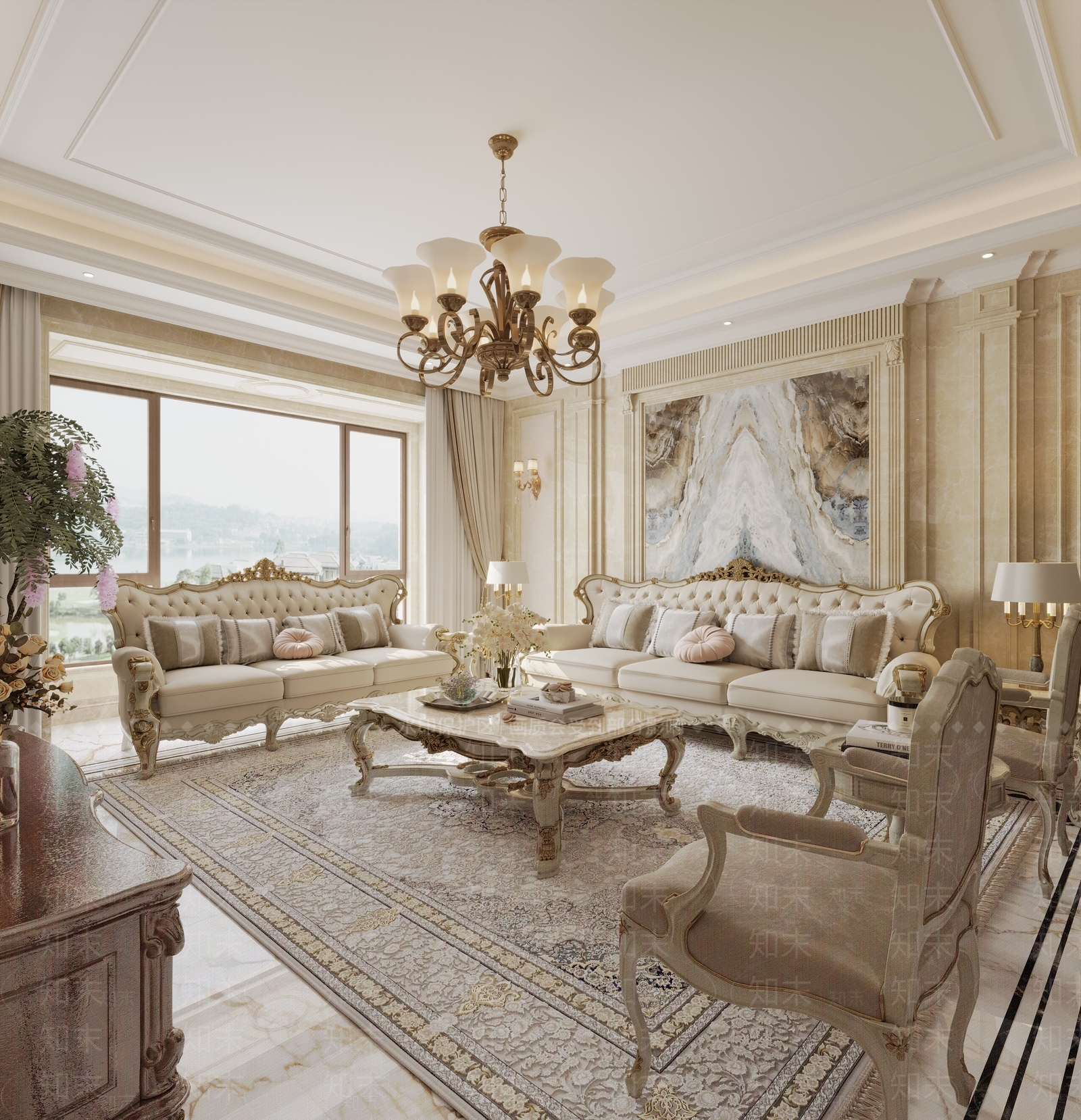 欧式简欧沙发组合SU模型下载【ID:1191728608】