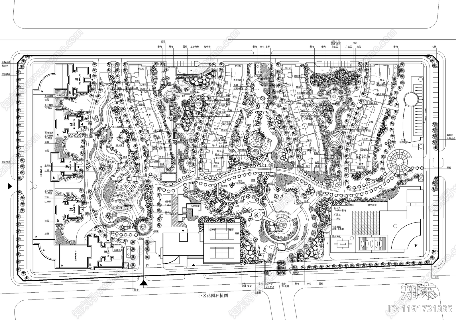 居住区景观施工图下载【ID:1191731335】