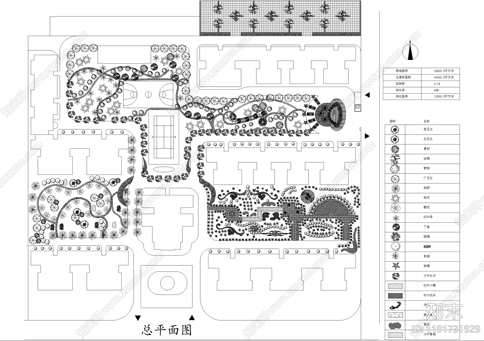 居住区景观施工图下载【ID:1191731929】