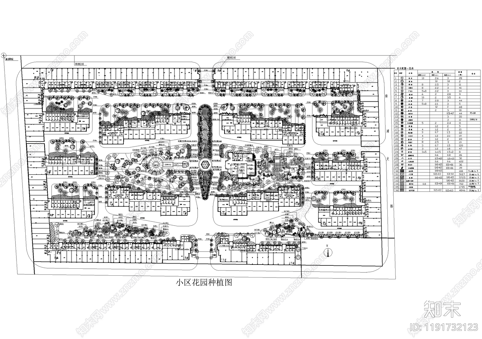居住区景观施工图下载【ID:1191732123】