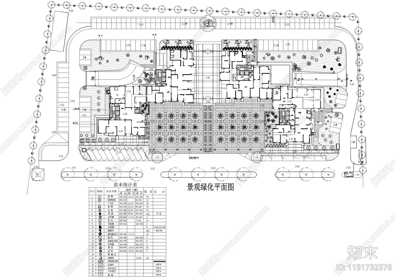 居住区景观施工图下载【ID:1191732376】